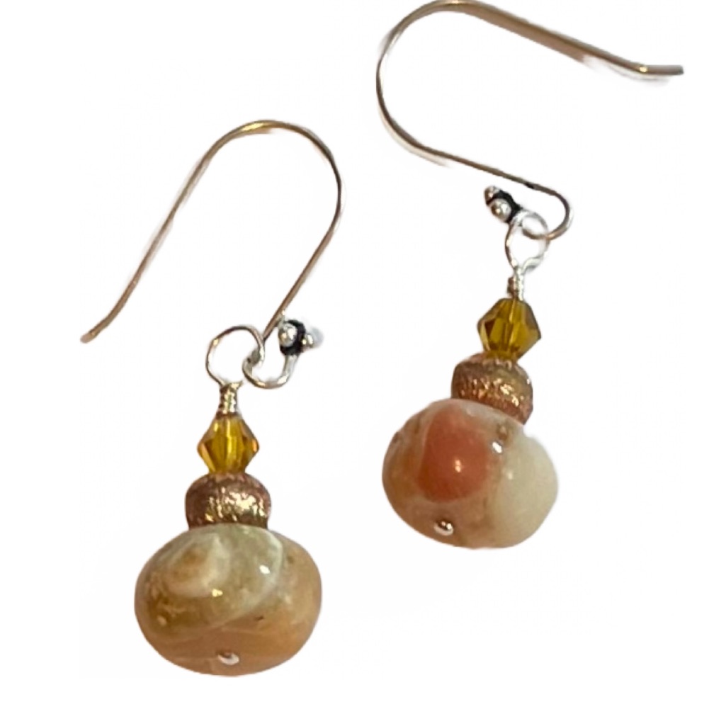 Opal Authentic , Real Copper, Swarovski Crystal. Beautiful Mix Of Opal.